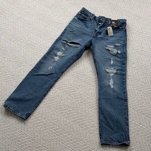Levi's Men's Straight Blue Distressed Jeans